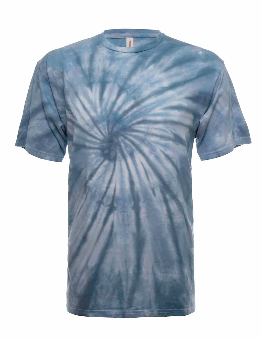 Steel quartz spiral tie-dye t-shirt, alternate front view