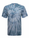 Steel quartz spiral tie-dye t-shirt, alternate front view