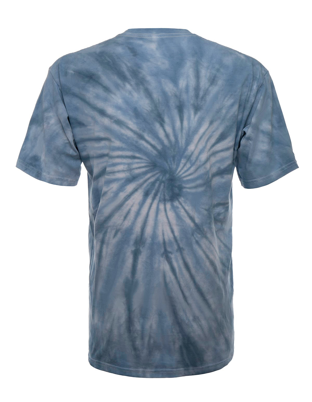 Steel quartz spiral tie-dye t-shirt, back view