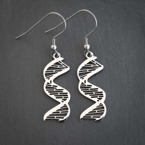 DNA earrings in silver, main view