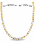 Titanium magnetic therapy necklace in silver and gold, main view