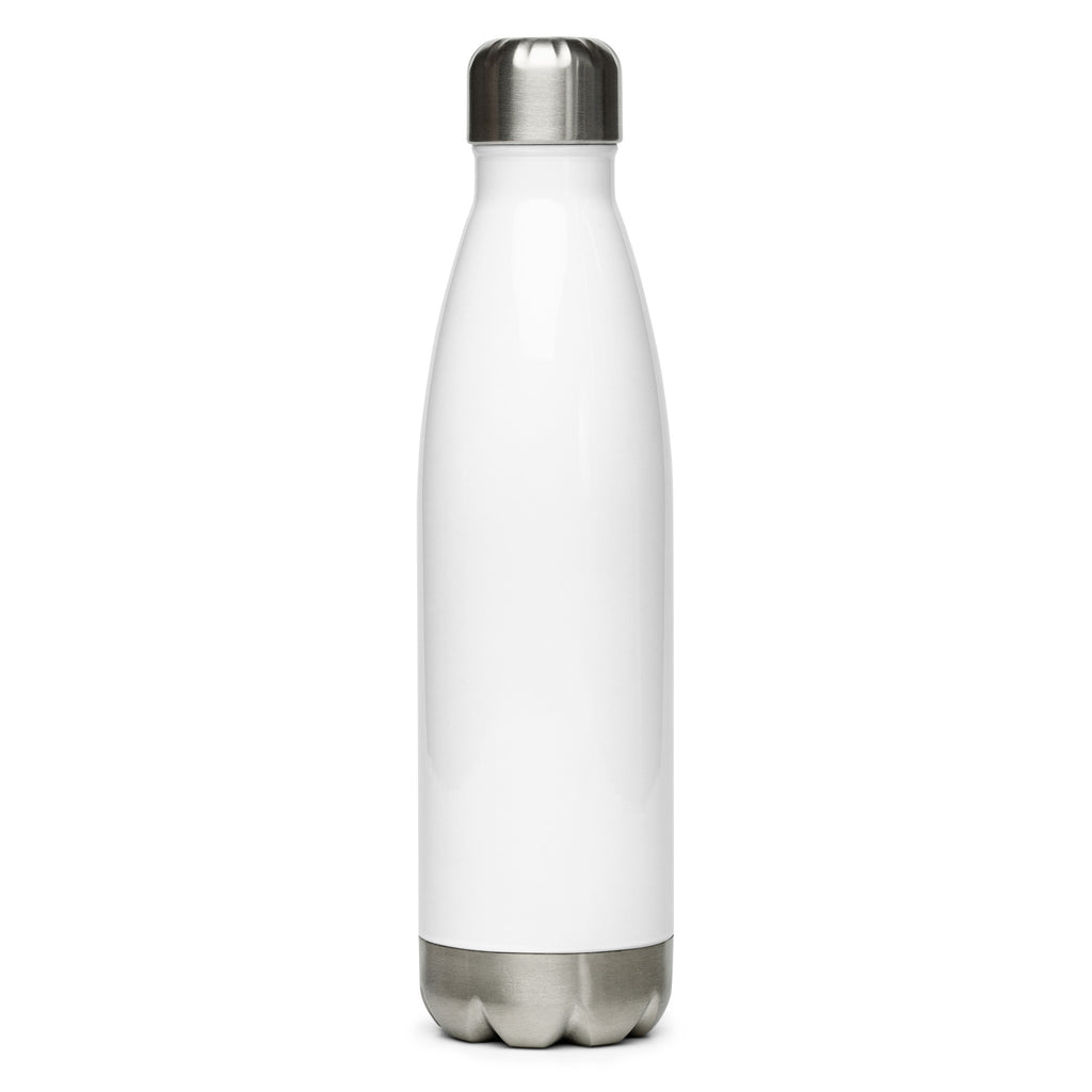 17oz stainless steel water bottle in white, back view