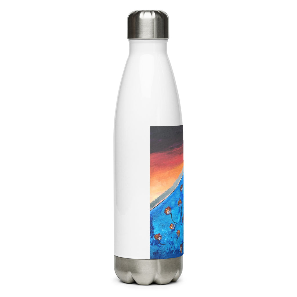 17oz stainless steel water bottle in white, right side view