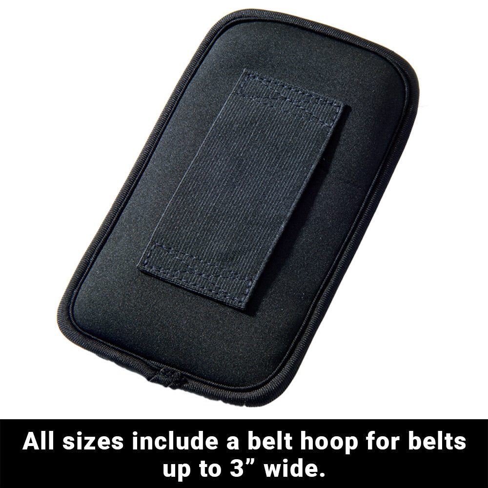 SYB phone pouch with belt hoop, rear view